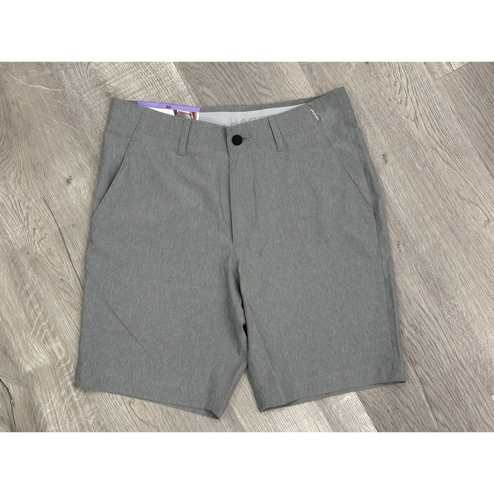 Haggar Mens Performance Short 30 Gray Moisture‎ Wicking Stretch Flex Band NEW